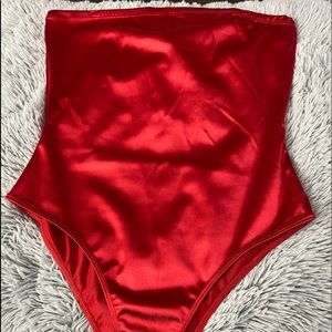 Red Satin Bodysuit